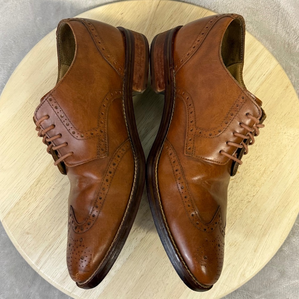 Cole Haan Grand.OS Mens 8 W British Tan Leather Wingtip Oxford C12845 - Picture 8 of 16